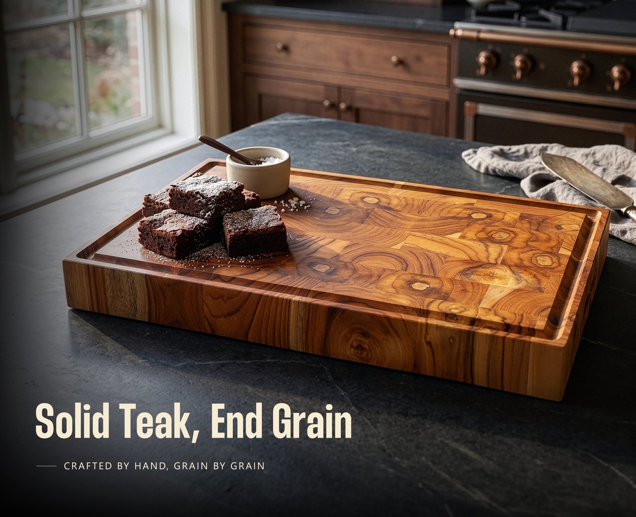 RYFA Handcrafted Teakwood End Grain Chopping Block