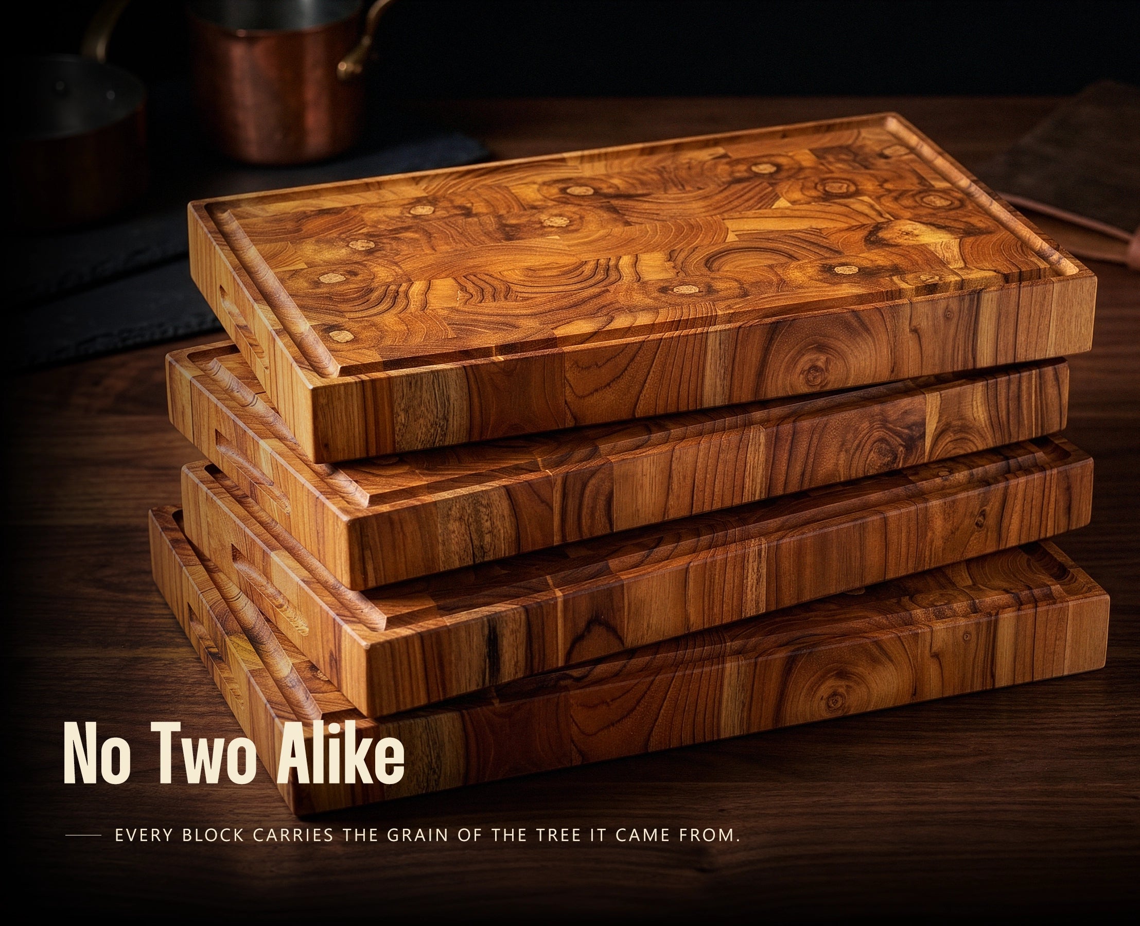 RYFA Handcrafted Teakwood End Grain Chopping Block